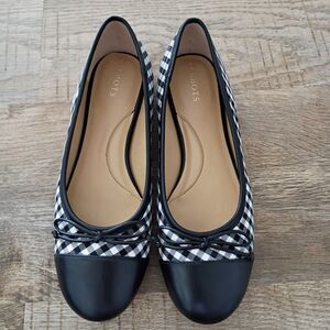 Talbots Blair Ballet Flats - Navy Gingham - women 9